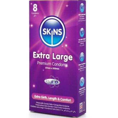 Alternative view of SKINS - PRESERVATIVOS EXTRA GRANDE PREMIUM PACOTE COM 8