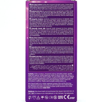 Skins - preservativos extra grande premium pacote com 8 skins caliente. Pt
