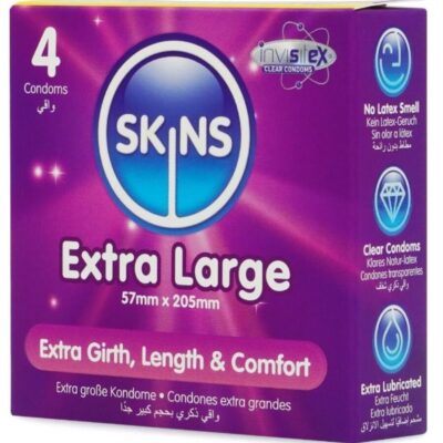 Alternative view of SKINS - PRESERVATIVOS EXTRA GRANDE PREMIUM PACOTE 4