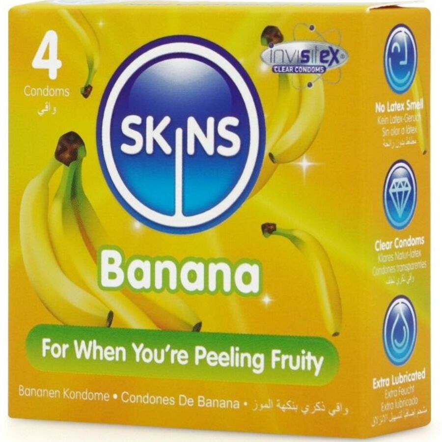 SKINS - PRESERVATIVOS BANANA PREMIUM PACOTE 4 2 Skins - preservativos banana premium pacote 4 - image 2