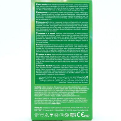 Skins - preservativos mint premium pacote com 8 skins caliente. Pt