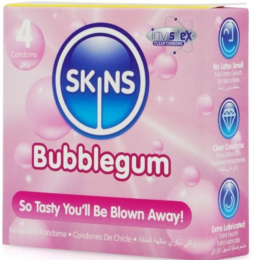 SKINS - PRESERVATIVOS BUBBLEGUM PREMIUM PACOTE 4 2 Skins - preservativos bubblegum premium pacote 4 - image 2