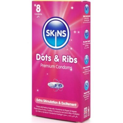Alternative view of SKINS - DOTS & RIBS PREMIUM PRESERVATIVOS PACOTE 8