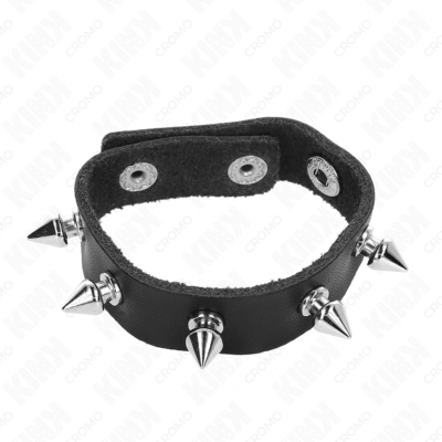 Kink - anel de pênis de couro com espigões 21,5 x 1,6 cm kink ring power caliente. Pt