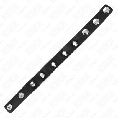 Kink - anel de pênis de couro com espigões 21,5 x 1,6 cm kink ring power caliente. Pt