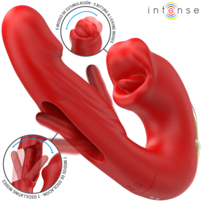Alternative view of INTENSE - NATHY VIBRADOR DUPLO COM BOCA ESTIMULANTE MULTIFUNÇÕES VERMELHO