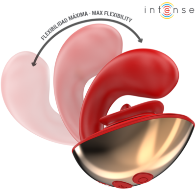 INTENSE - VIBRADOR E ESTIMULADOR MARIAH EM FORMATO U 10 VIBRAÇÕES VERMELHO 10 Embalagem: caixa intense fun caliente. Pt