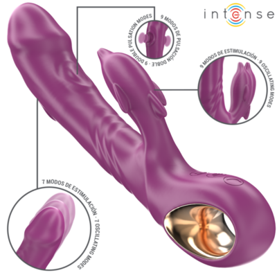 Alternative view of INTENSE - VIBRADOR MULTIFUNCIONAL HALLE COM LÍNGUA ESTIMULANTE DE GOLFINHOS ROXO