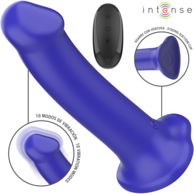 Alternative view of INTENSE - VIBRADOR VICTORIA COM VENTOSA 10 VIBRAÇÕES AZUL ESCURO CONTROLE REMOTO