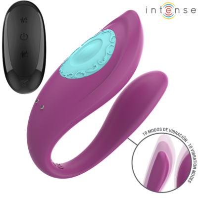 Alternative view of INTENSE - ANNIE VIBRADOR E ESTIMULADOR EM FORMA DE U ROXO CONTROLE REMOTO