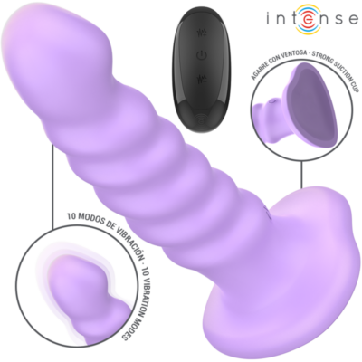 Alternative view of INTENSE - VIBRADOR BRENDA TAMANHO M DESIGN ESPIRAL 10 VIBRAÇÕES ROXO CONTROLE REMOTO