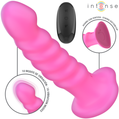 Alternative view of INTENSE - VIBRADOR CINDY TAMANHO L DESIGN ESPIRAL 10 VIBRAÇÕES ROSA CONTROLE REMOTO