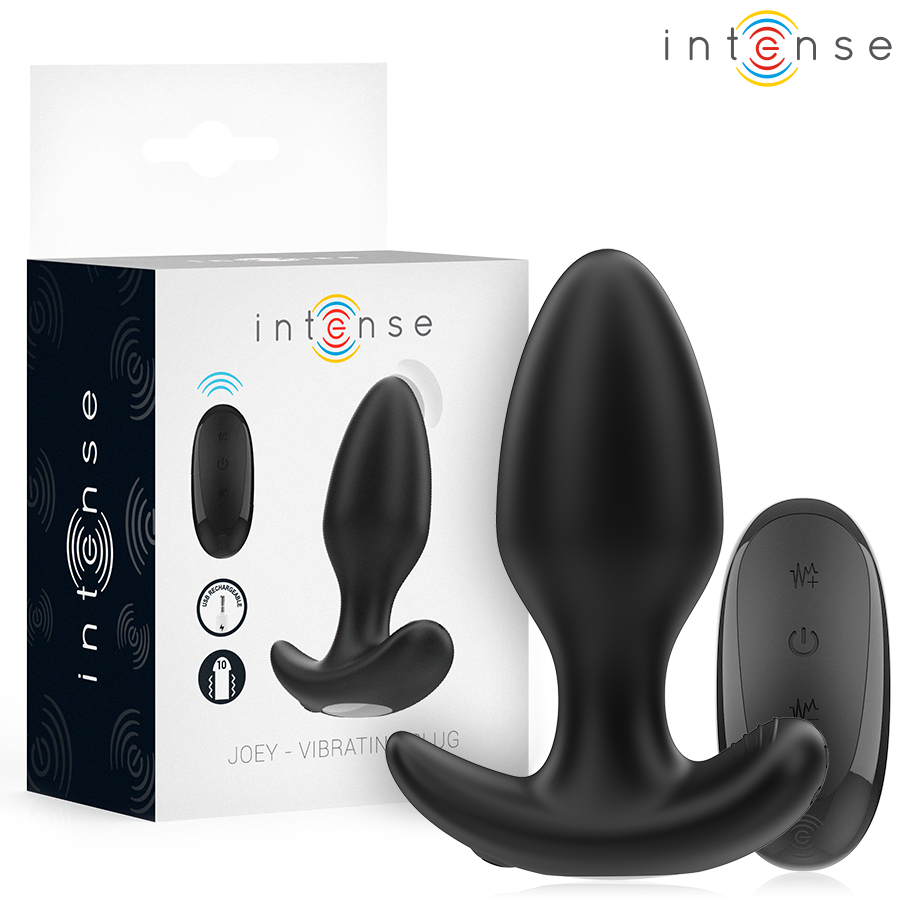 INTENSE - JOEY ANAL PLUG 10 VIBRAÇÕES PRETO CONTROLE REMOTO 1 Intense - joey anal plug 10 vibrações preto controle remoto