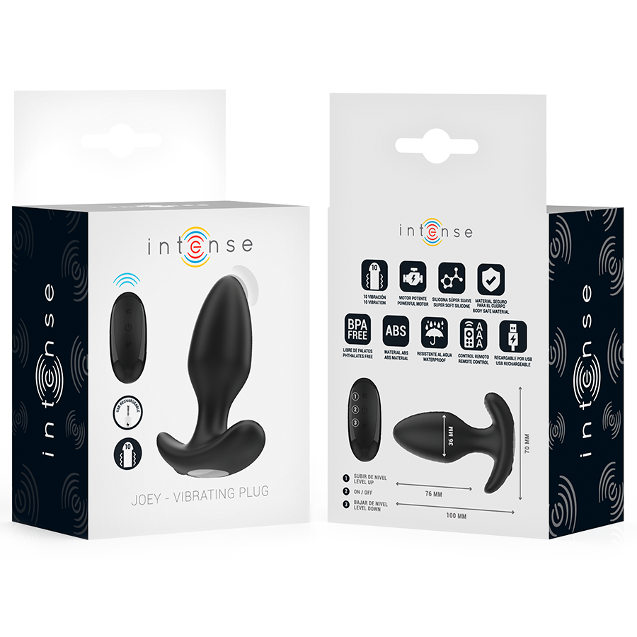 INTENSE - JOEY ANAL PLUG 10 VIBRAÇÕES PRETO CONTROLE REMOTO 7 Intense - joey anal plug 10 vibrações preto controle remoto - image 7