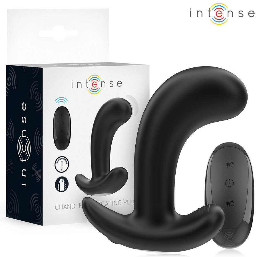 INTENSE - CHANDLER ANAL PLUG 10 VIBRAÇÕES PRETO CONTROLE REMOTO 1 Intense - chandler anal plug 10 vibrações preto controle remoto