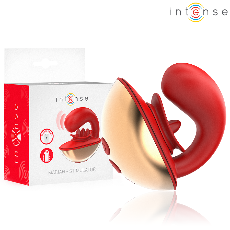 INTENSE - VIBRADOR E ESTIMULADOR MARIAH EM FORMATO U 10 VIBRAÇÕES VERMELHO 1 Intense - vibrador e estimulador mariah em formato u 10 vibrações vermelho
