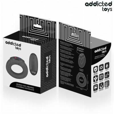 Addicted toys - anel pênico vibrante com efeito de aquecimento e controle remoto addicted toys caliente. Pt