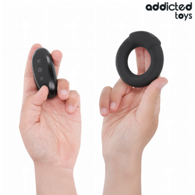 Addicted toys - anel pênico vibrante com efeito de aquecimento e controle remoto addicted toys caliente. Pt