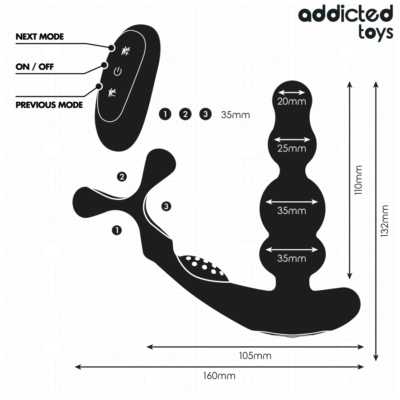 Addicted toys - massageador de próstata giratório com controle remoto addicted toys caliente. Pt