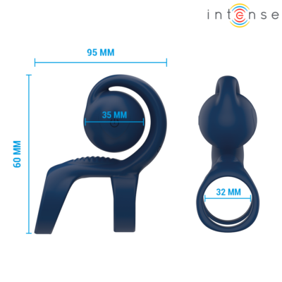 Intense - anel peniano tyson com bola vibratória ø 3,2 cm intense fun caliente. Pt