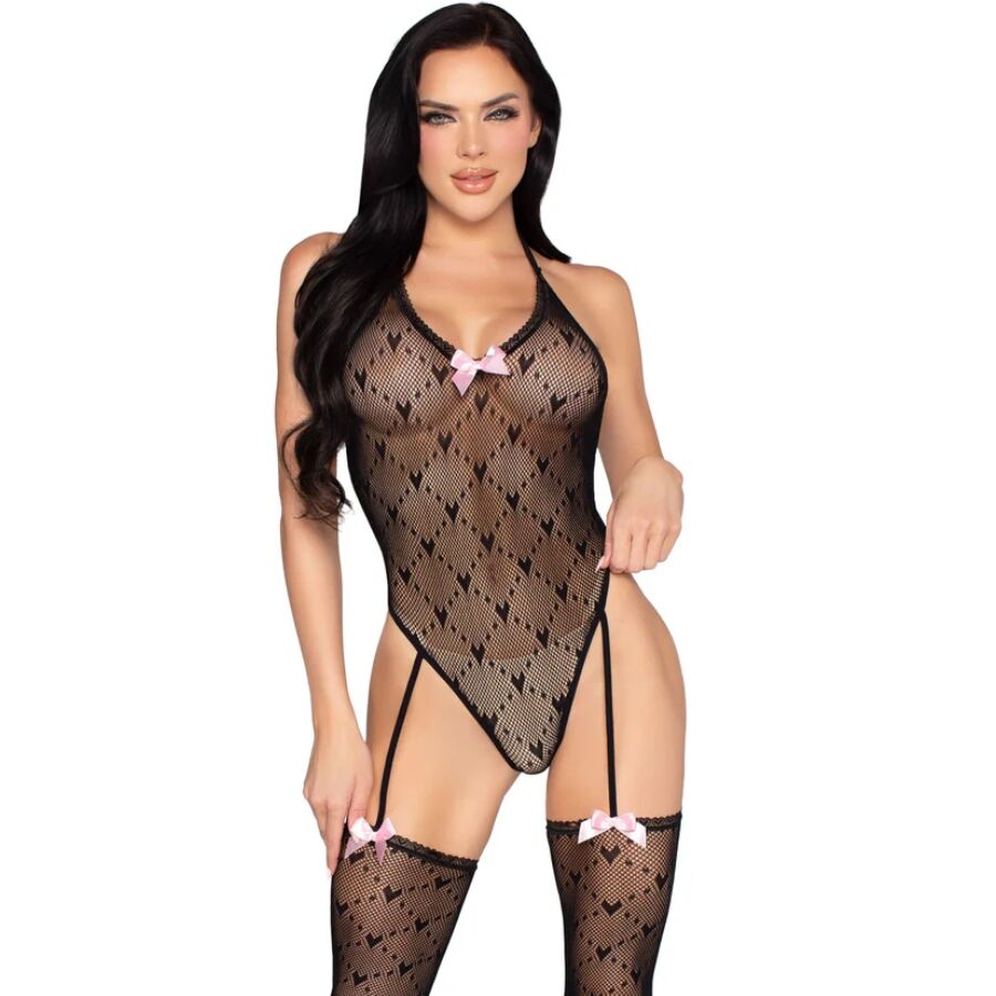 LEG AVENUE - 89360 BODY ABERTO NAS COSTAS COM LIGA PRETO - TAMANHO ÚNICO 1 Leg avenue - 89360 body aberto nas costas com liga preto - tamanho único