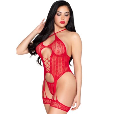 LEG AVENUE - 89338 BODY ABERTO DE RENDA COM CINTA-LIGA + TANGA VERMELHA - TAMANHO ÚNICO 5 Leg avenue - 89338 body aberto de renda com cinta-liga + tanga vermelha - tamanho único - image 2