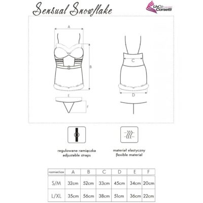 Livco corsetti fashion - sensual snowflake lc 90603 camisola de natal + calcinha fio dental + faixa de cabelo l/xl livco corsetti sets caliente. Pt