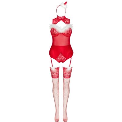 Livco corsetti fashion - limpid snowflakes lc 90604 body + meias + tiara de natal tamanho s/m livco corsetti sets caliente. Pt