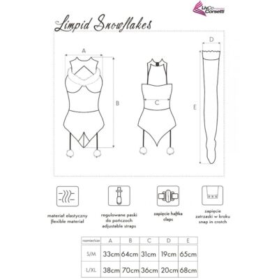 Livco corsetti fashion - limpid snowflakes lc 90604 body + meias + tiara de natal tamanho l/xl livco corsetti sets caliente. Pt