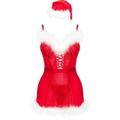 Livco corsetti fashion - agethe lc 90607 camisola + calcinha fio dental + chapéu de natal tamanho l/xl livco corsetti sets caliente. Pt