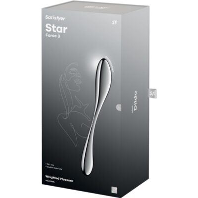 Satisfyer - star force 3 dildo de aço inoxidável com duas extremidades satisfyer dildo caliente. Pt