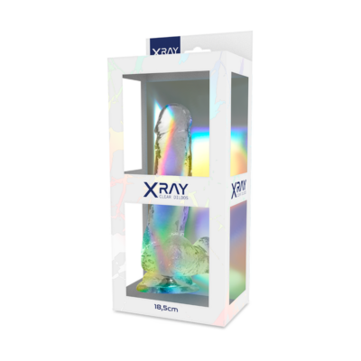 X ray - arnês + dildo transparente com bolas 18. 5 cm -o- 3. 8 cm x ray caliente. Pt