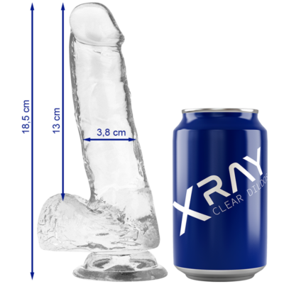 X ray - arnês + dildo transparente com bolas 18. 5 cm -o- 3. 8 cm x ray caliente. Pt