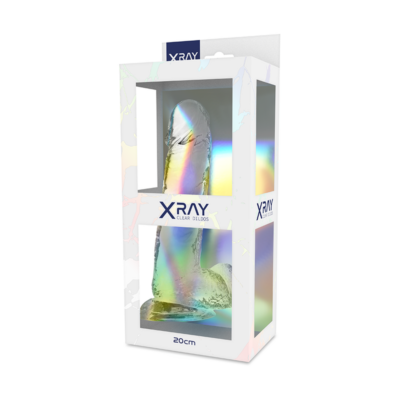 X ray - arnês + dildo transparente com bolas 20 cm -o- 4. 5 cm x ray caliente. Pt