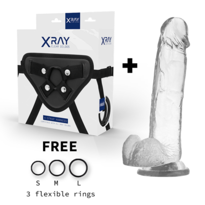 Alternative view of X RAY - ARNÊS + DILDO COM BOLAS 22 CM -O- 4.6 CM