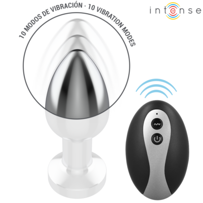 Intense - plug anal de metal vibrante com luzes led e controle remoto - tamanho s intense anal toys caliente. Pt