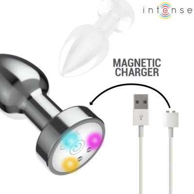 Intense - plug anal de metal vibrante com luzes led e controle remoto - tamanho m intense anal toys caliente. Pt