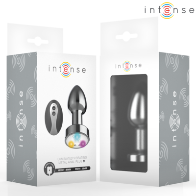 Intense - plug anal de metal vibrante com luzes led e controle remoto - tamanho m intense anal toys caliente. Pt