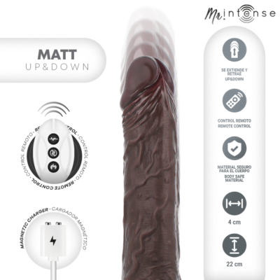 Mr intense - matt realista multifuncional com vibração para cima e para baixo controle remoto 22 cm -o- 4 cm mr. Intense caliente. Pt