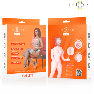 Intense dolls - boneca inflável scarlett com três orifícios intense dolls caliente. Pt