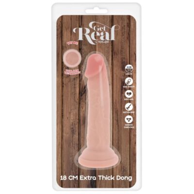 Get real - pênis de tpe deluxe de dupla densidade e espessura, 18 cm get real caliente. Pt