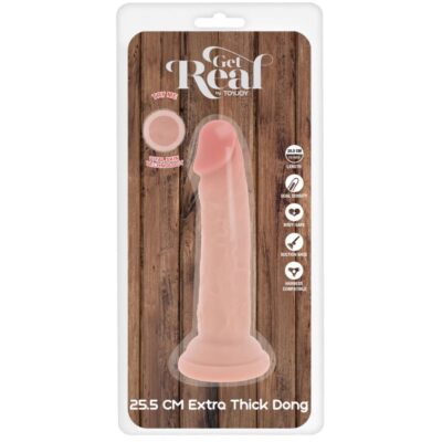 Get real - pênis de tpe deluxe de dupla densidade e espessura, 25,5 cm get real caliente. Pt