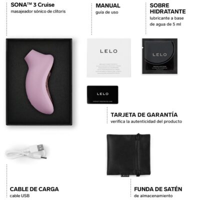Lelo - sona 3 cruise massageador clitórico sônico rosa claro lelo caliente. Pt