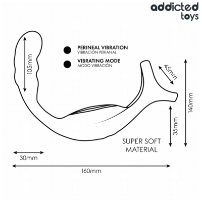 Addicted toys - anel peniano duplo para próstata com controle remoto addicted toys caliente. Pt