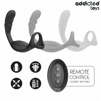 Addicted toys - anel peniano duplo para próstata com controle remoto addicted toys caliente. Pt