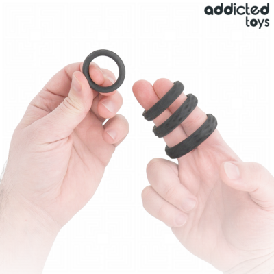 Alternative view of ADDICTED TOYS - CONJUNTO DE ANÉIS PENIANOS TEXTURIZADOS - 4 TAMANHOS