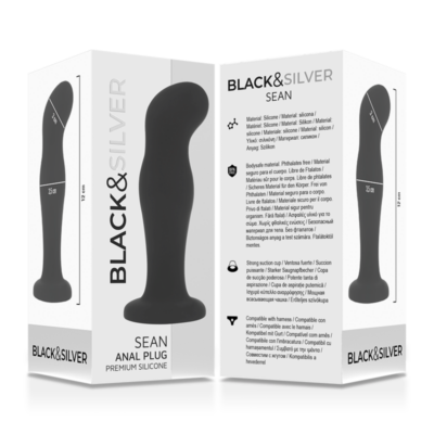 Black&silver - sean plug anal premium silicone preto black&silver caliente. Pt