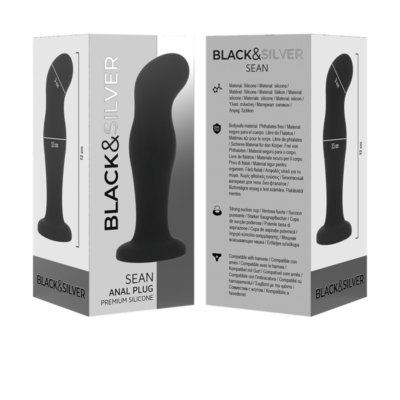 Black&silver - sean plug anal premium silicone preto black&silver caliente. Pt