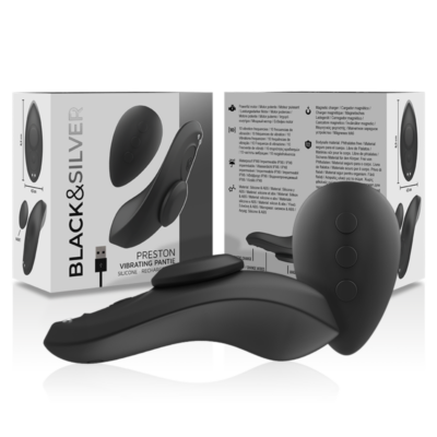 Black&silver - cala vibradora de silicone recarregvel preston preta black&silver caliente. Pt