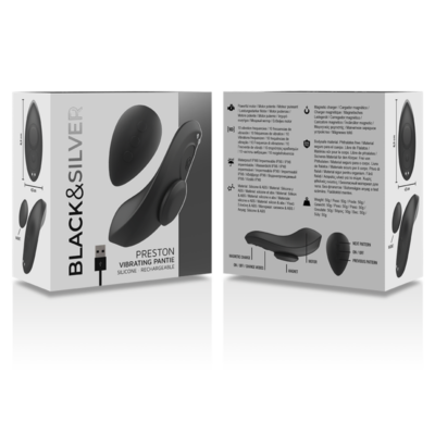Black&silver - cala vibradora de silicone recarregvel preston preta black&silver caliente. Pt